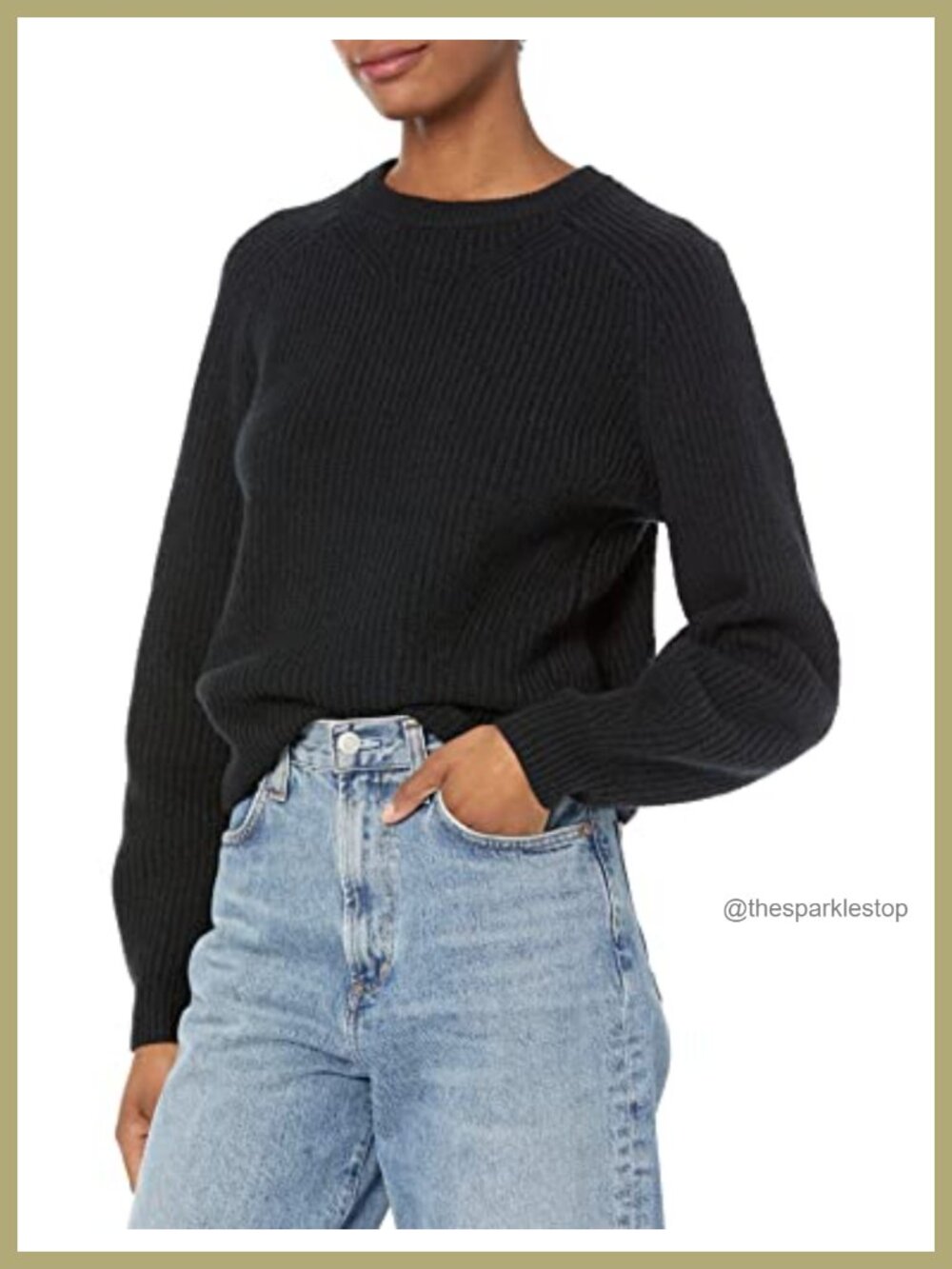 Women's Ribbed Long Sleeve Crewneck Pullover Sweater Relaxed Fit